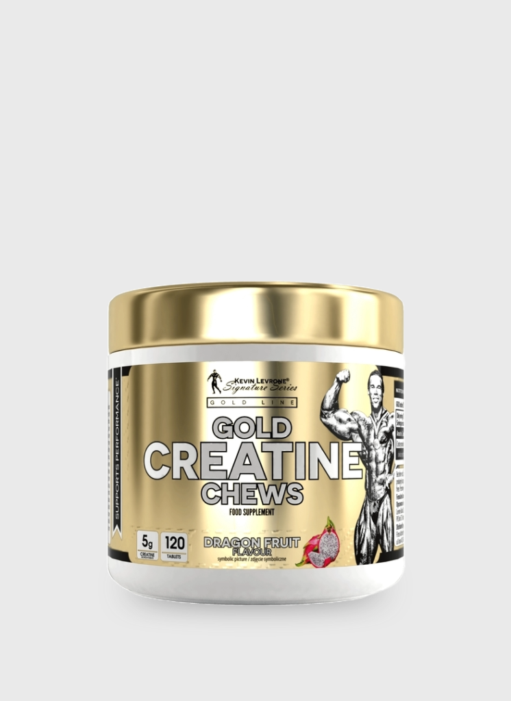 Gold Creatine Chews nga Kevin Levrone janë krijuar për të ofruar një mënyrë të re dhe të shijshme për të konsumuar kreatinë, pa nevojën për pluhurat apo shaker-at e zakonshëm.