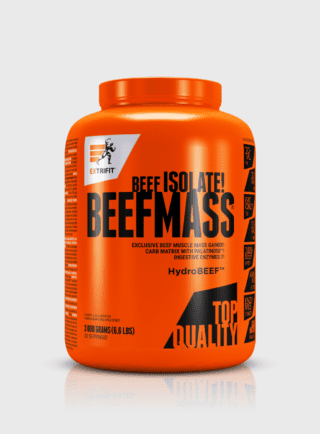 Beef Mass 3kg është një gainer i avancuar që kombinon izolatin e proteinës së viçit të hidrolizuar HydroBEEF (peptide të hidrolizuara të viçit) me një përmbajtje prej 97% proteine viçi