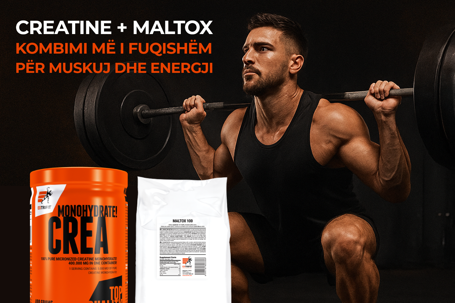 Nëse je serioz për rritjen e masës muskulore dhe performancën, kombinimi Creatine + Maltox nga Extrifit është një nga strategjitë më të provuara.