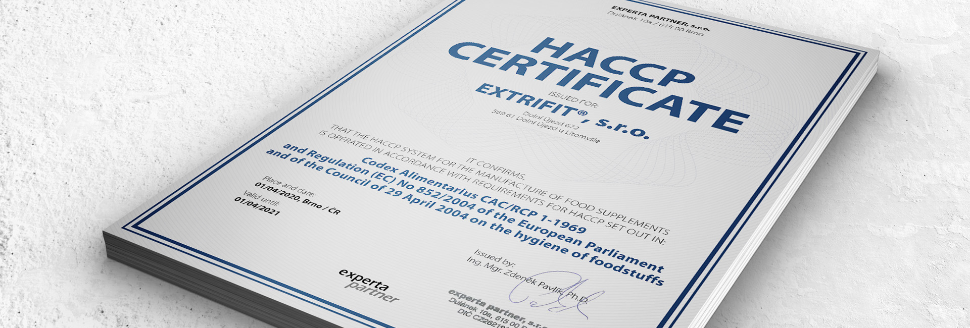 HACCP certificate placeholder