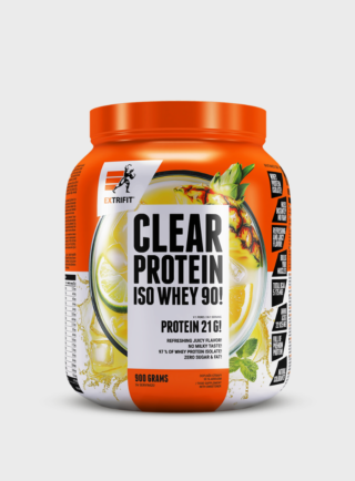 Clear Protein ISO Whey 90 nga Extrifit është një proteinë izolate premium që nuk ka shije klasike “milkshake”, por pihet si limonadë e freskët. Zgjidhje ideale për ata që duan proteinë të pastër, të lehtë për stomakun dhe pa ndjesi rëndese.