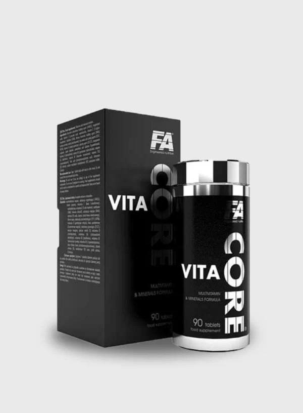 Tabletat FA CORE VITA eshte Suplement i cili siguron dietën tuaj ditore me vitamina dhe minerale të vlefshme. Produkti është krijuar për persona aktivë fizikisht dhe mendërisht të cilët kanë nevojë për një konsum të shtuar të lëndëve ushqyese.