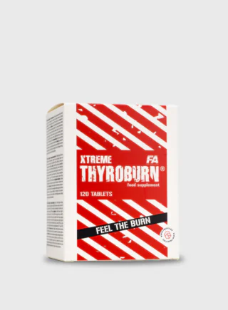 FA Xtreme Thyroburn është një produkt për shkrirje të yndyrës, poashtu ka dhe përbërës që ndihmojnë në reduktimin e ndjesisë së urisë, ngritjen e niveleve të energjisë dhe përmirësimin e funksionimit të tiroideve.