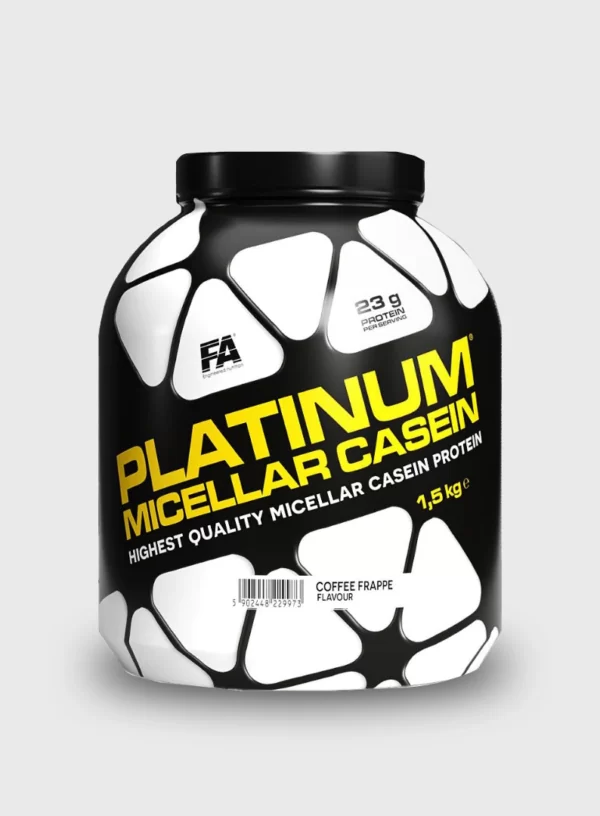 Platinum Micellar Casein është një produkt shumë i vlerësuar nga brendi i FA Nutrition, i cili përdoret për të mbështetur rritjen dhe ruajtjen e muskujve.