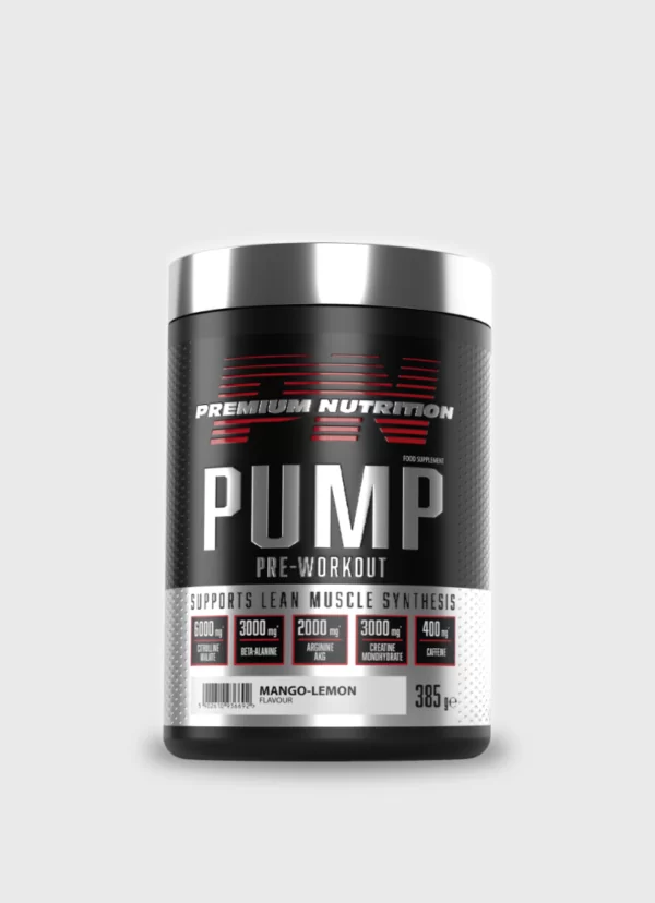 Premium Pump Pre Workout është një formulë e përgatitur me kujdes nga Premium Nutrition, e dizajnuar për të përmirësuar performancën tuaj gjatë ushtrimeve fizike. Ky pre-workout synon të ofrojë një ndjesi të fuqishme të pompës muskulore, rrjedhshmëri të shtuar të gjakut, dhe një rritje të përgjithshme të aftësive tuaja stërvitore.