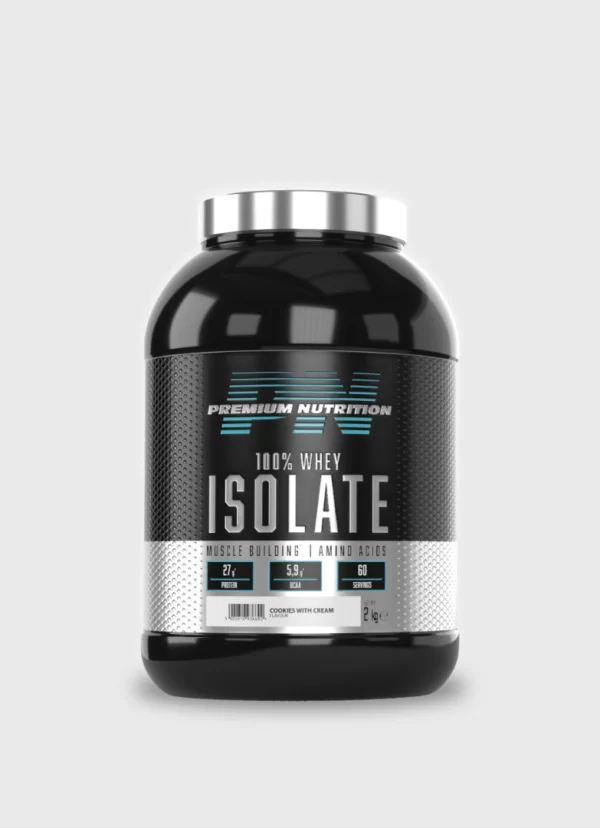 Premium Iso Whey 2kg është një formë më e pasur e whey protein, e cila është e pastruar më shumë nga yndyrnat dhe karbohidratet, duke ofruar një përqindje më të lartë të proteinave të pastruara. Kjo bën që whey protein isolate të jetë një zgjedhje e preferuar për ata që kërkojnë një përqindje të lartë proteine pa sasinë e lartë të yndyrnave dhe karbohidrateve.